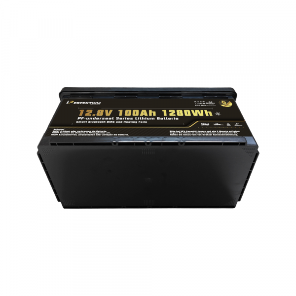 Perfektium PF-Serie LiFePO4-Lithiumbatterie 12,8 V 100 Ah, Smart-BMS mit Bluetooth, Wohnmobil-Untersitzbatterie mit Heizung Perfektium PF-Serie LiFePO4-Lithiumbatterie 12,8 V 100 Ah, Smart-BMS mit Bluetooth, Wohnmobil-Untersitzbatterie mit Heizung