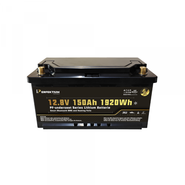 Perfektium PF-Serie LiFePO4-Lithiumbatterie 12,8 V 150 Ah, Smart-BMS mit Bluetooth, Wohnmobil-Untersitzbatterie mit Heizung Perfektium PF-Serie LiFePO4-Lithiumbatterie 12,8 V 150 Ah, Smart-BMS mit Bluetooth, Wohnmobil-Untersitzbatterie mit Heizung