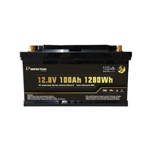 Perfektium PF-Serie LiFePO4-Lithiumbatterie 12,8 V 100 Ah, Smart-BMS mit Bluetooth, Wohnmobil-Untersitzbatterie Perfektium PF-Serie LiFePO4-Lithiumbatterie 12,8 V 100 Ah, Smart-BMS mit Bluetooth, Wohnmobil-Untersitzbatterie