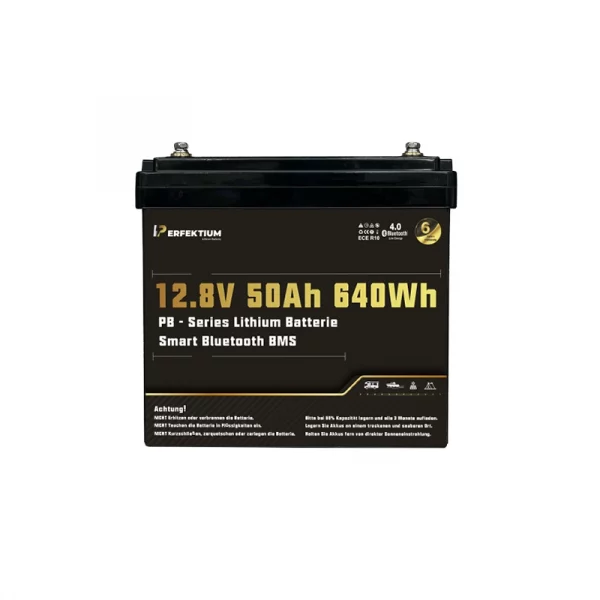 Perfektium LiFePO4-Lithiumbatterie 12 V 50 Ah, Smart-BMS mit Bluetooth Perfektium LiFePO4-Lithiumbatterie 12 V 50 Ah, Smart-BMS mit Bluetooth