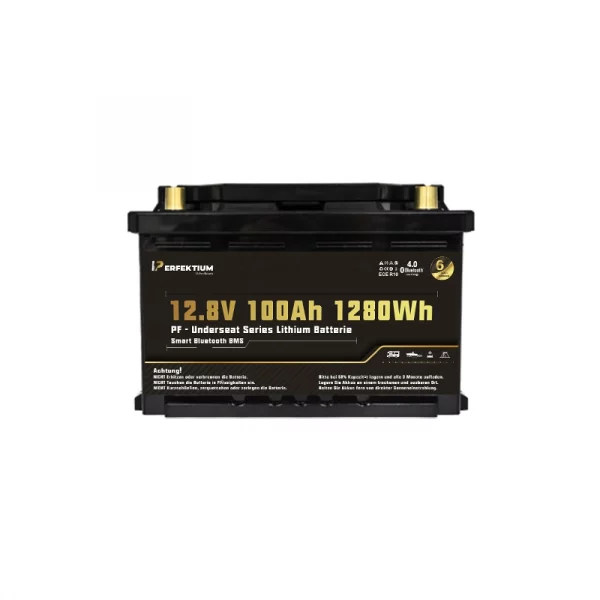 Perfektium PF-Serie LiFePO4-Lithiumbatterie 12,8 V 100 Ah, LN3, Smart-BMS mit Bluetooth, Wohnmobil-Untersitzbatterie Perfektium PF-Serie LiFePO4-Lithiumbatterie 12,8 V 100 Ah, LN3, Smart-BMS mit Bluetooth, Wohnmobil-Untersitzbatterie