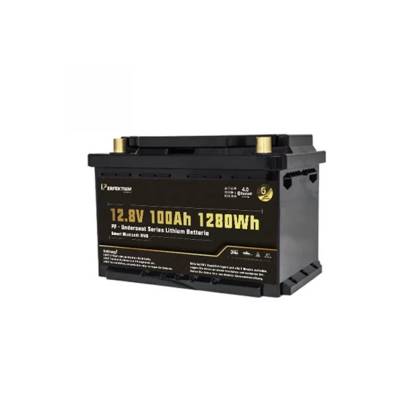 Perfektium PF-Serie LiFePO4-Lithiumbatterie 12,8 V 100 Ah, LN3, Smart-BMS mit Bluetooth, Wohnmobil-Untersitzbatterie Perfektium PF-Serie LiFePO4-Lithiumbatterie 12,8 V 100 Ah, LN3, Smart-BMS mit Bluetooth, Wohnmobil-Untersitzbatterie
