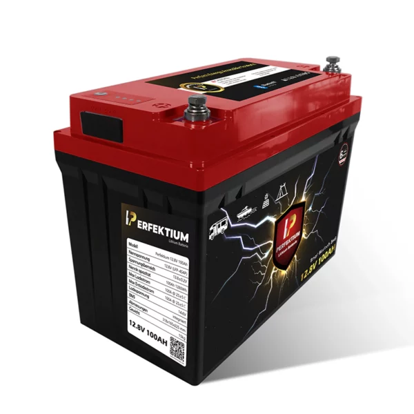 Perfektium PF-Serie LiFePO4-Lithiumbatterie 12,8 V 100 Ah, Smart-BMS mit Bluetooth und Heizung
