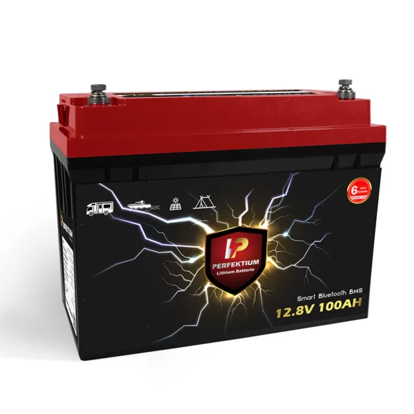 Perfektium PF-Serie LiFePO4-Lithiumbatterie 12,8 V 100 Ah, Smart-BMS mit Bluetooth und Heizung