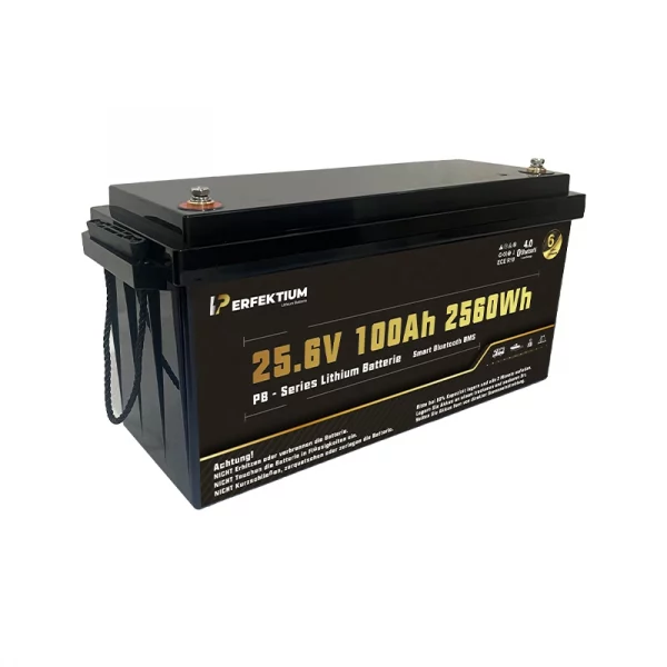 Perfektium PB-Serie LiFePO4-Lithiumbatterie 25,6 V 100 Ah, PRO-Smart-BMS mit Bluetooth Perfektium PB-Serie LiFePO4-Lithiumbatterie 25,6 V 100 Ah, PRO-Smart-BMS mit Bluetooth