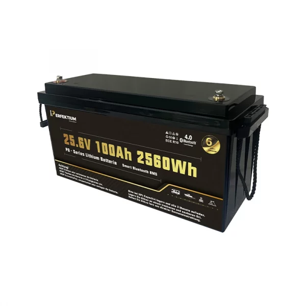 Perfektium PB-Serie LiFePO4-Lithiumbatterie 25,6 V 100 Ah, PRO-Smart-BMS mit Bluetooth Perfektium PB-Serie LiFePO4-Lithiumbatterie 25,6 V 100 Ah, PRO-Smart-BMS mit Bluetooth