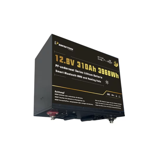 Perfektium LiFePO4-Lithiumbatterie 12 V 310 Ah, Untersitzbatterie, Smart-BMS mit Bluetooth und Heizung Perfektium LiFePO4-Lithiumbatterie 12 V 310 Ah, Untersitzbatterie, Smart-BMS mit Bluetooth und Heizung