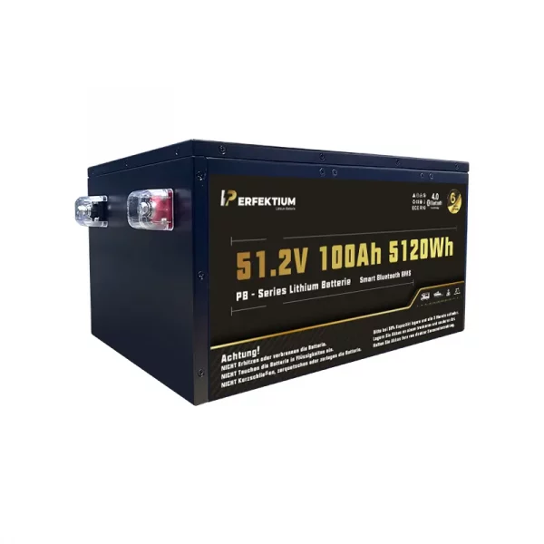 Perfektium PB-Serie LiFePO4-Lithiumbatterie 51,2 V 100 Ah, Smart-BMS mit Bluetooth Perfektium PB-Serie LiFePO4-Lithiumbatterie 51,2 V 100 Ah, Smart-BMS mit Bluetooth