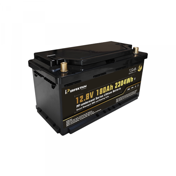 Perfektium PF-Serie LiFePO4-Lithiumbatterie 12,8 V 180 Ah, Smart-BMS mit Bluetooth, Wohnmobil-Untersitzbatterie mit Heizung Perfektium PF-Serie LiFePO4-Lithiumbatterie 12,8 V 180 Ah, Smart-BMS mit Bluetooth, Wohnmobil-Untersitzbatterie mit Heizung