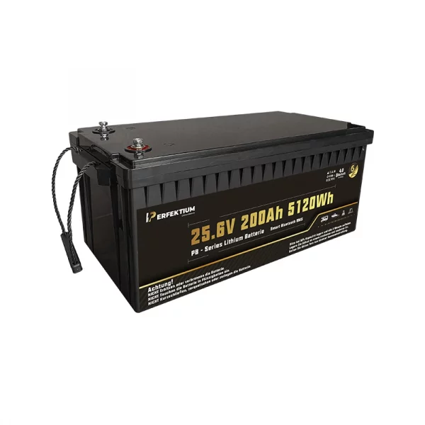 Perfektium PB-Serie LiFePO4-Lithiumbatterie 25,6 V 200 Ah, Smart-BMS mit Bluetooth Perfektium PB-Serie LiFePO4-Lithiumbatterie 25,6 V 200 Ah, Smart-BMS mit Bluetooth