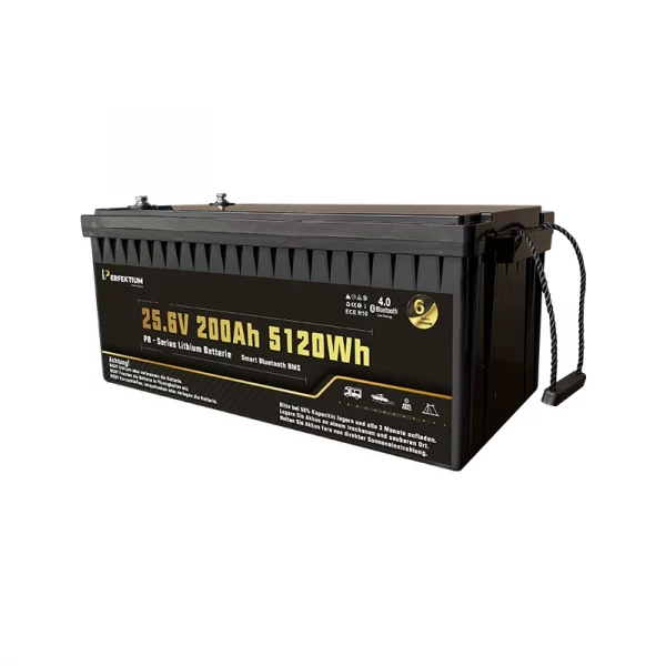Perfektium PB-Serie LiFePO4-Lithiumbatterie 25,6 V 200 Ah, Smart-BMS mit Bluetooth Perfektium PB-Serie LiFePO4-Lithiumbatterie 25,6 V 200 Ah, Smart-BMS mit Bluetooth