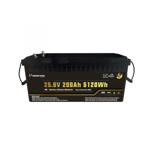 Perfektium PB-Serie LiFePO4-Lithiumbatterie 25,6 V 200 Ah, Smart-BMS mit Bluetooth Perfektium PB-Serie LiFePO4-Lithiumbatterie 25,6 V 200 Ah, Smart-BMS mit Bluetooth