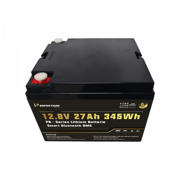 Perfektium PB-Serie LiFePO4-Lithiumbatterie 12 V 27 Ah, Smart-BMS mit Bluetooth Perfektium PB-Serie LiFePO4-Lithiumbatterie 12 V 27 Ah, Smart-BMS mit Bluetooth
