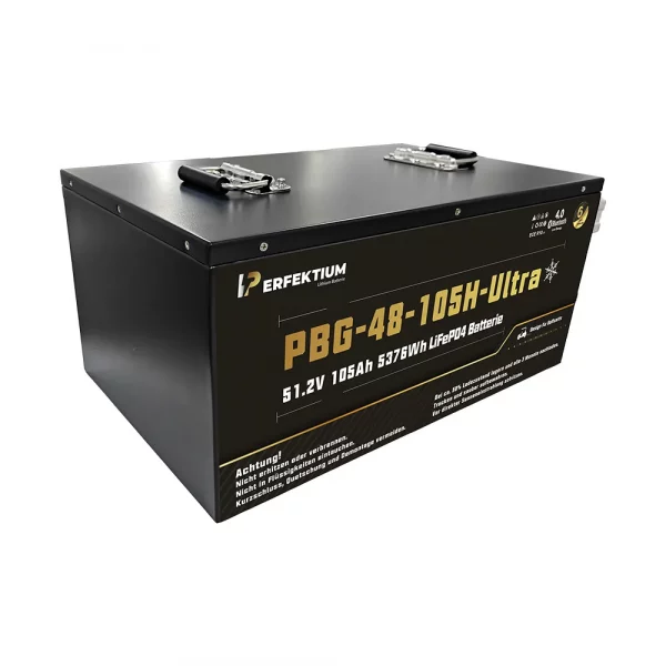 Perfektium PBG-Serie LiFePO4-Lithiumbatterie 51,2 V 105 Ah, Ultra-Smart-BMS mit Bluetooth, Golfwagenbatterie mit Heizung