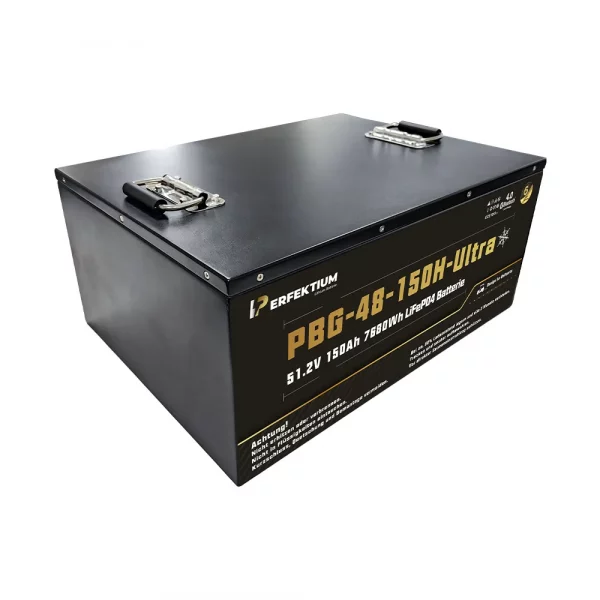 Perfektium PBG-Serie LiFePO4-Lithiumbatterie 51,2 V 150 Ah, Ultra-Smart-BMS mit Bluetooth, Golfwagenbatterie mit Heizung