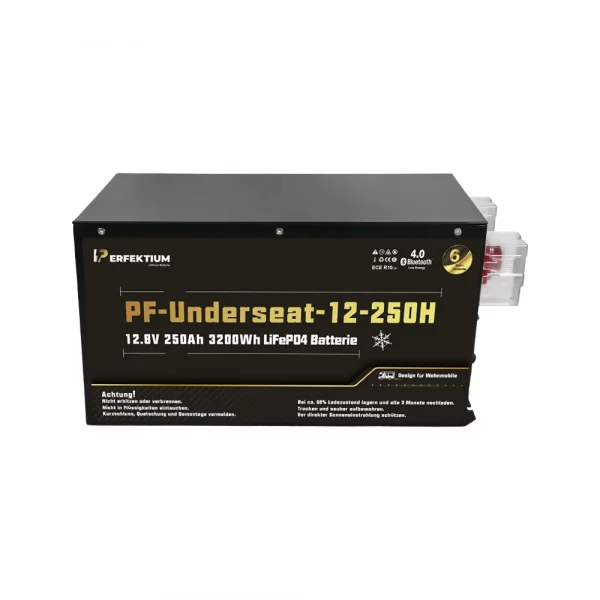 Perfektium PF-Serie LiFePO4-Lithiumbatterie 12,8 V 250 Ah, Smart-BMS mit Bluetooth, Wohnmobil-Untersitzbatterie mit Heizung Perfektium PF-Serie LiFePO4-Lithiumbatterie 12,8 V 250 Ah, Smart-BMS mit Bluetooth, Wohnmobil-Untersitzbatterie mit Heizung