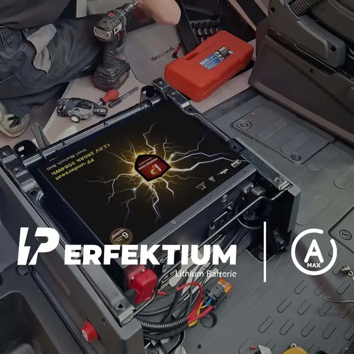 Perfektium LiFePO4 Batterie mit 300A Smart BMS fuer hohe Entladeleistung
