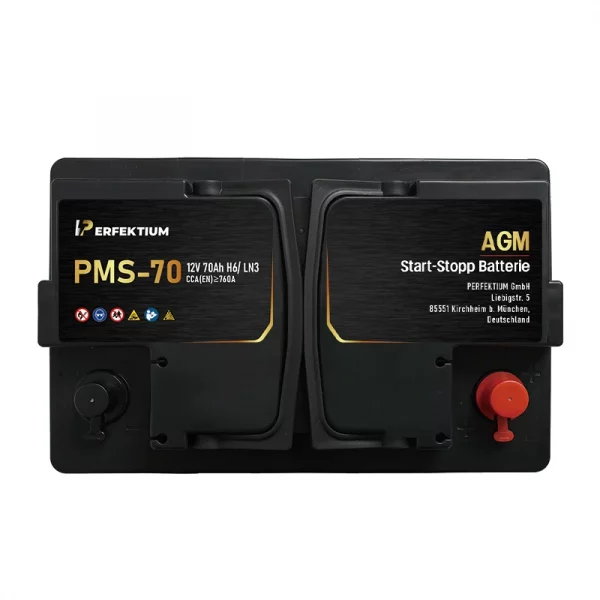 Perfektium PMS-Serie AGM Start-Stopp-Batterie 12 V 70Ah, entwickelt für moderne Fahrzeuge mit hoher Zyklenlebensdauer und wartungsfreiem Betrieb-2