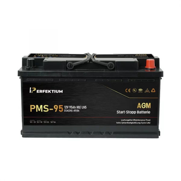 Perfektium PMS-Serie AGM Start-Stopp-Batterie 12 V 95Ah, entwickelt für moderne Fahrzeuge mit hoher Zyklenlebensdauer und wartungsfreiem Betrieb-3